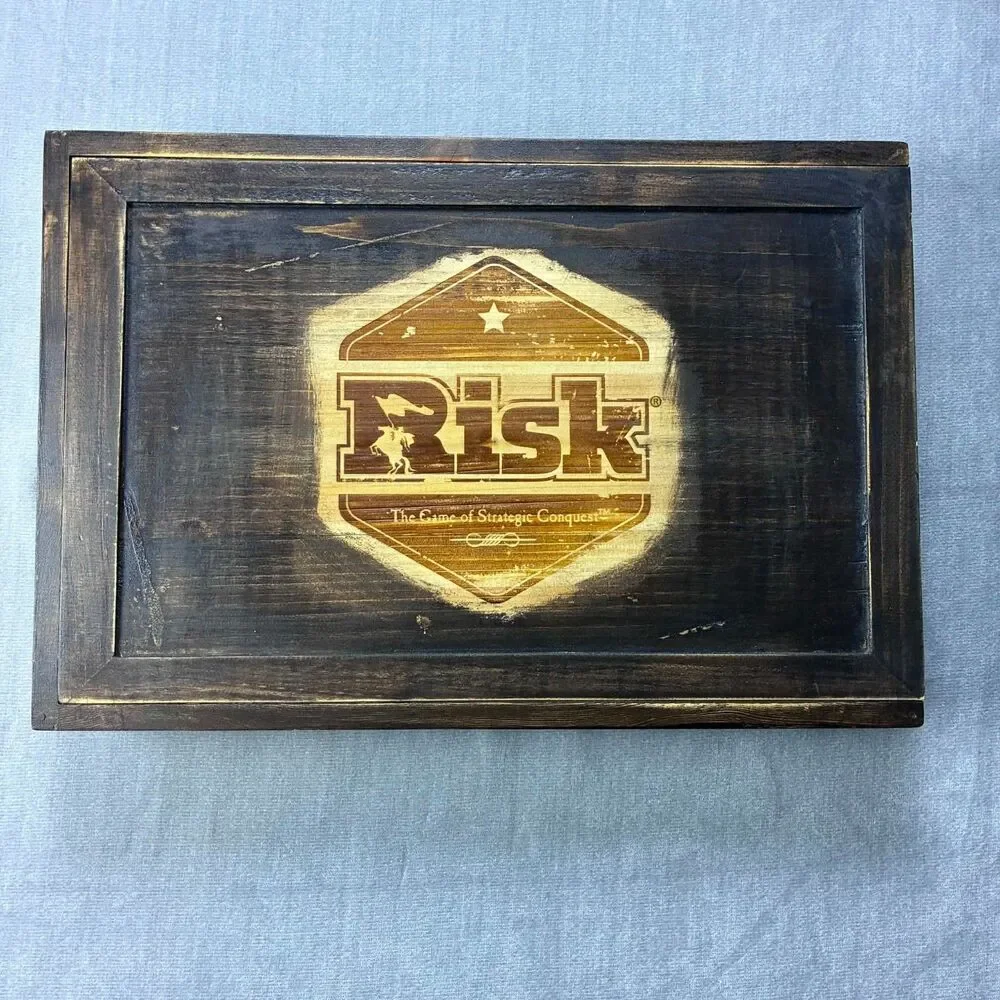 Risk Rustic Series Edition Hasbro 2017 Wooden Box Classic Family Open Unused
